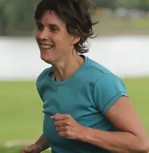 Woman taking part in charity running event