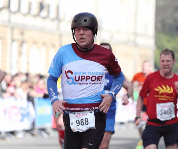 Robin Mark runs the Bath Half for Brain Tumour Support, in one of our running tops