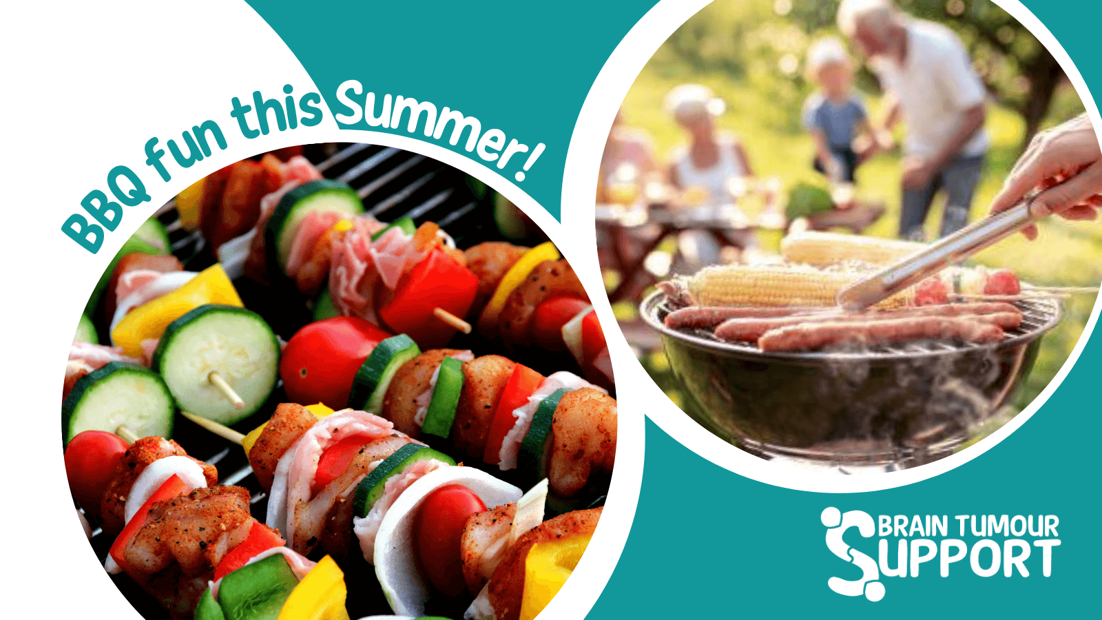 Skewers of vegetables and close-up of bbq