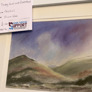 Framed pastel drawing of moody Dartmoor landscape