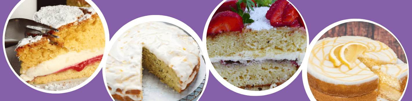 Images of variations on a classic Victoria sponge cake