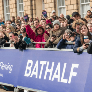 Bath Half sign and supporters