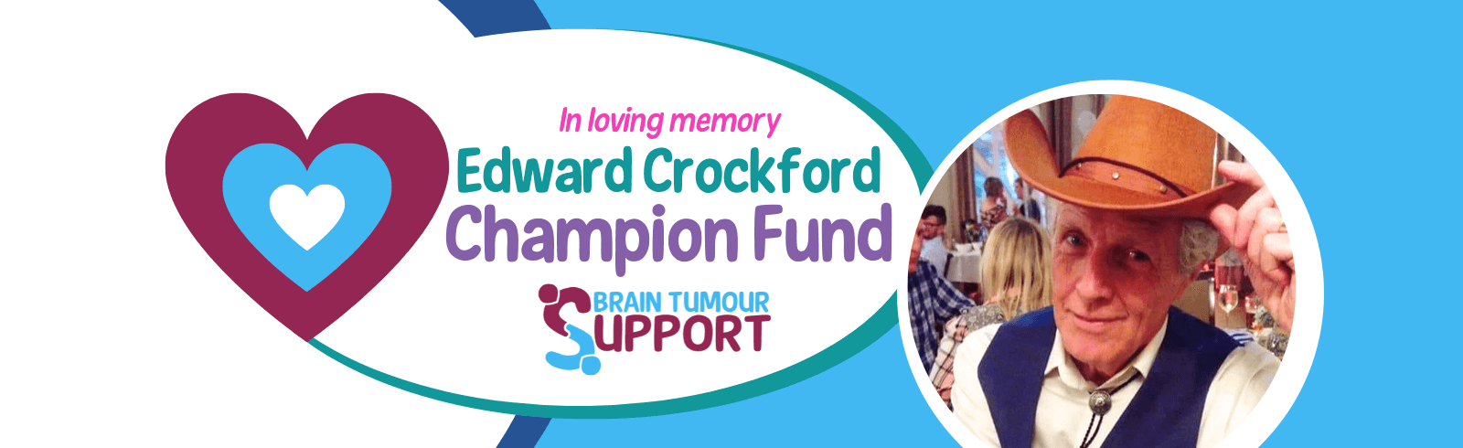 Champion Fund graphic - Edward Crockford wearing a cowboy hat