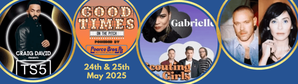 Pictures of Craig David, Gabrielle, Scouting for Girls, Will Young, Natalie Imbruglia and Good Times logo