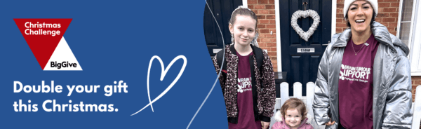 Hannah with her daughters Eva and Aura in Brain Tumour Support’s Big Give Christmas Challenge 2026